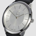  Shop Authentic Calvin Klein Minimalist White Dial Black Leather Strap Watch for Men - K3M211C6 - Luxxuri