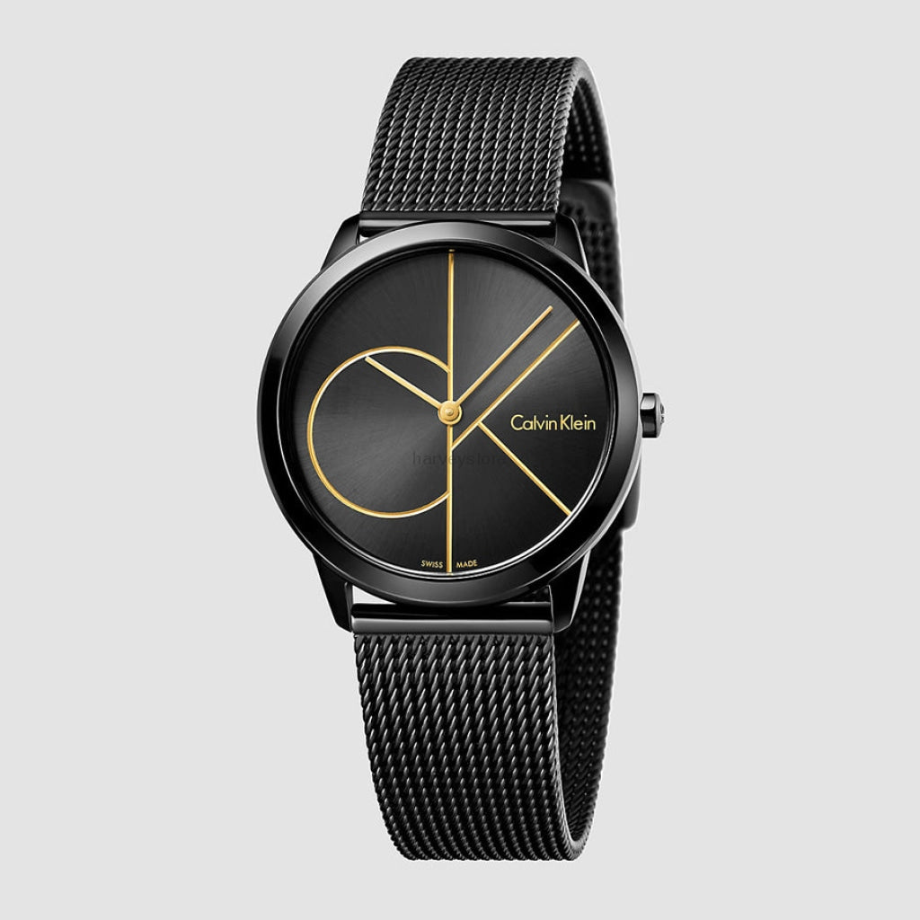  Shop Authentic Calvin Klein Minimal Black Dial Black Mesh Bracelet Watch for Women - K3M224X1 - Luxxuri