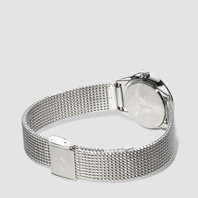  Shop Authentic Calvin Klein Minimal White Dial Silver Mesh Bracelet Watch for Women - K3M2312Y - Luxxuri