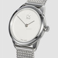  Shop Authentic Calvin Klein Minimal White Dial Silver Mesh Bracelet Watch for Women - K3M2312Y - Luxxuri