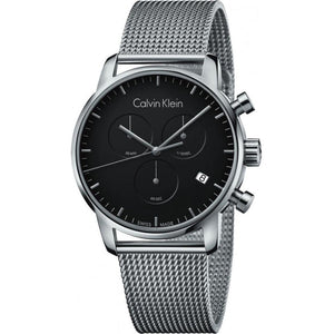  Shop Authentic Calvin Klein City Chronograph Black Dial Silver Mesh Bracelet Watch for Men - K2G27121 - Luxxuri