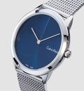  Shop Authentic Calvin Klein Minimal Blue Dial Silver Mesh Bracelet Watch for Men - K3M2112N - Luxxuri