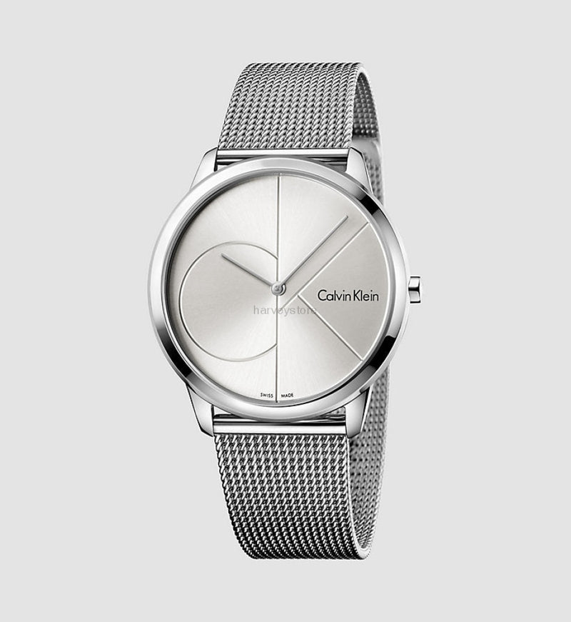  Shop Authentic Calvin Klein Minimal SIlver Dial Silver Mesh Bracelet Watch for Women - K3M221Y6 - Luxxuri