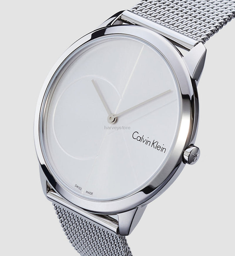  Shop Authentic Calvin Klein Minimal Silver Dial Silver Mesh Bracelet Watch for Men - K3M2112Z - Luxxuri