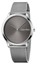  Shop Authentic Calvin Klein Minimal Grey Dial Silver Mesh Bracelet Watch for Men - K3M211Y3 - Luxxuri