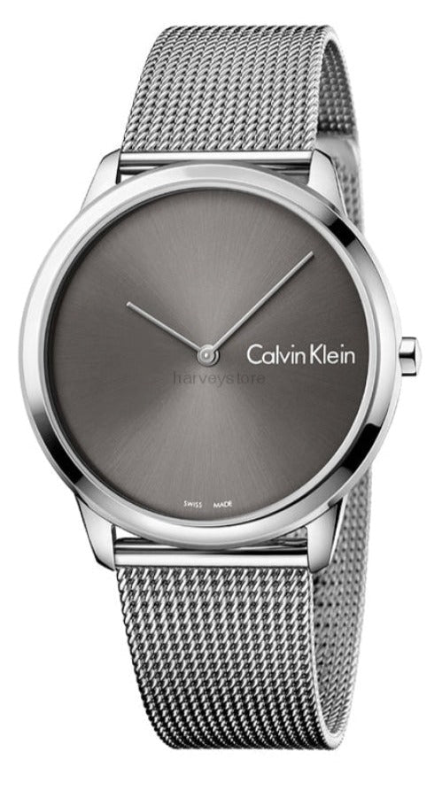  Shop Authentic Calvin Klein Minimal Grey Dial Silver Mesh Bracelet Watch for Men - K3M211Y3 - Luxxuri