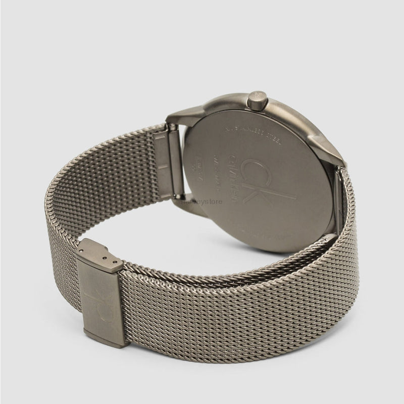  Shop Authentic Calvin Klein Minimal Grey Dial Grey Mesh Bracelet Watch for Men - K3M517P4 - Luxxuri