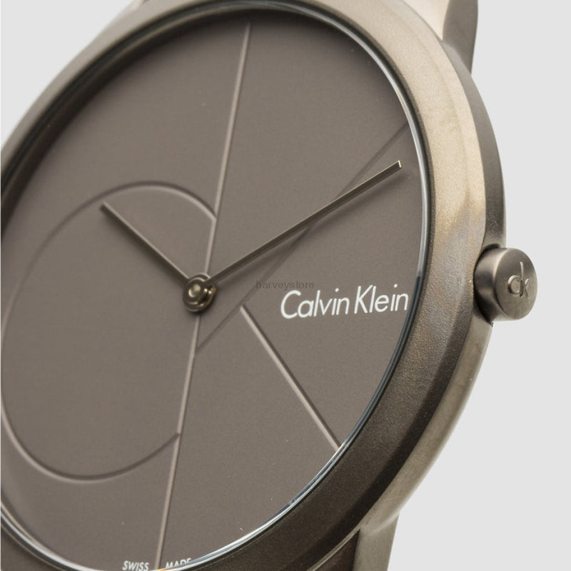  Shop Authentic Calvin Klein Minimal Grey Dial Grey Mesh Bracelet Watch for Men - K3M517P4 - Luxxuri