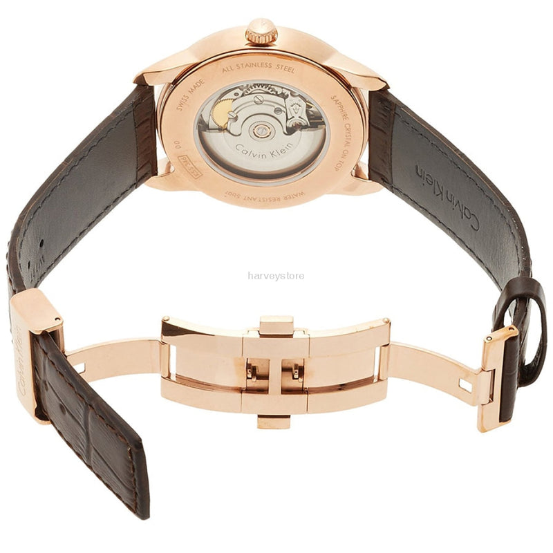  Shop Authentic Calvin Klein Infinity Brown Dial Brown Leather Strap Watch for Men - K5S346GK - Luxxuri