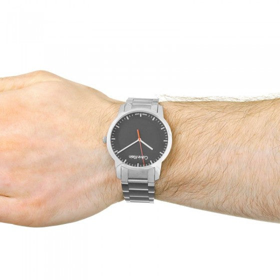  Shop Authentic Calvin Klein City Black Dial Silver Steel Strap Watch for Men - K2G2G141 - Luxxuri