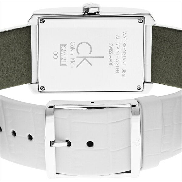  Shop Authentic Calvin Klein Window White Dial White Leather Strap Watch for Men - K2M21120 - Luxxuri