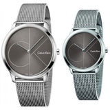  Shop Authentic Calvin Klein Minimal Black Dial Silver Mesh Bracelet Watch for Men - K3M21123 - Luxxuri