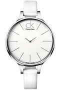  Shop Authentic Calvin Klein Equal White Dial White Leather Strap Watch for Women - K3E231L6 - Luxxuri