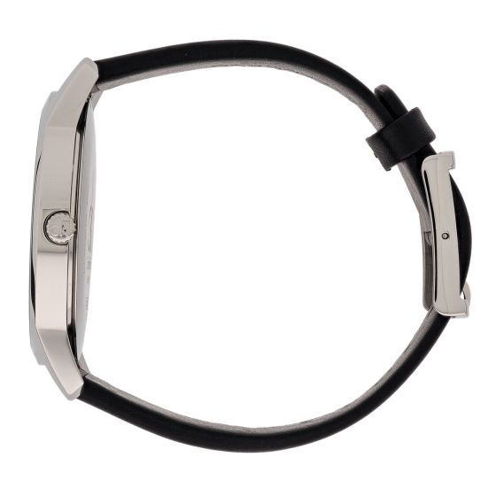  Shop Authentic Calvin Klein City White Dial Black Leather Strap Watch for Men - K2G2G1CD - Luxxuri