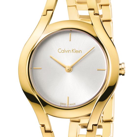  Shop Authentic Calvin Klein Class White Dial Gold Steel Strap Watch for Women - K6R23526 - Luxxuri