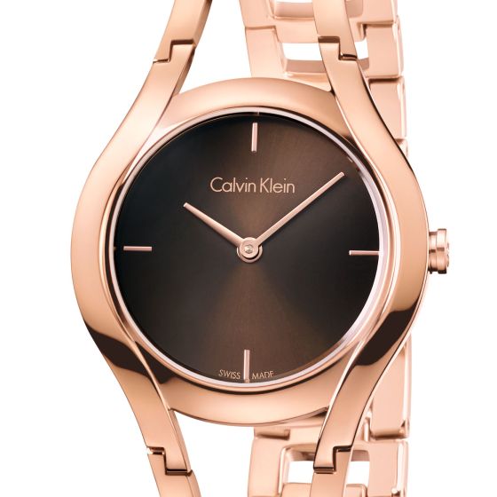 Shop Authentic Calvin Klein Class Brown Dial Rose Gold Steel Strap Watch for Women - K6R2362K - Luxxuri