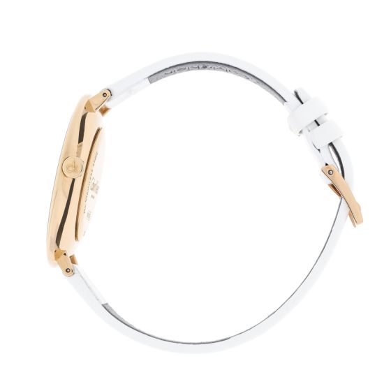  Shop Authentic Calvin Klein Rise White Dial White Leather Strap Watch for Women - K7A236LH - Luxxuri
