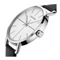  Shop Authentic Calvin Klein Even Silver Dial Black Leather Strap Watch for Men - K7B211CY - Luxxuri