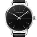  Shop Authentic Calvin Klein Evan Black Dial Black Leather Strap Watch for Men - K7B211CZ - Luxxuri
