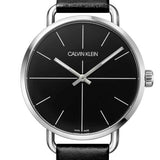  Shop Authentic Calvin Klein Evan Black Dial Black Leather Strap Watch for Men - K7B211CZ - Luxxuri