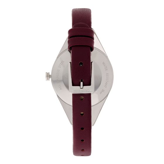 Shop Authentic Calvin Klein Rebel Blue Maroon Dial Maroon Leather Strap Watch for Women - K8P231UN - Luxxuri