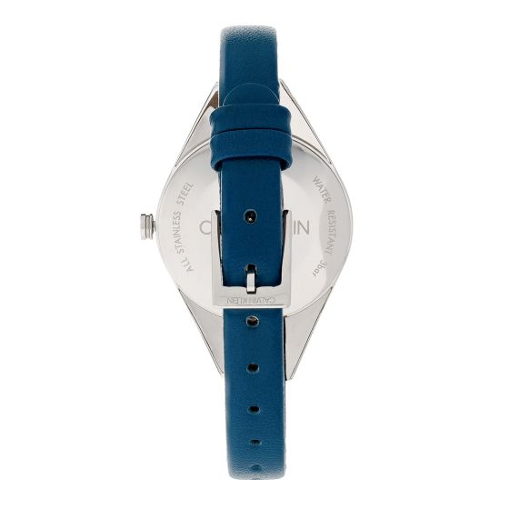  Shop Authentic Calvin Klein Rebel Blue Silver Dial Blue Leather Strap Watch for Women - K8P231V6 - Luxxuri