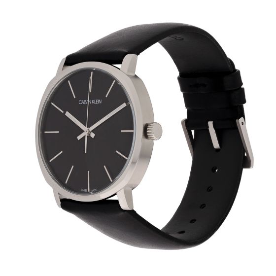  Shop Authentic Calvin Klein Posh Black Dial Black Leather Strap Watch for Men - K8Q311C1 - Luxxuri