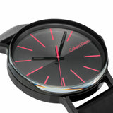  Shop Authentic Calvin Klein Boost Black Dial Black Leather Strap Watch for Men - K7Y214CY - Luxxuri