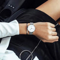  Shop Authentic Daniel Wellington Petite Sterling White Dial Silver Mesh Bracelet Watch For Women - DW00100164 - Luxxuri