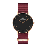  Shop Authentic Daniel Wellington Classic Roselyn Black Dial Maroon Nylon Strap Watch For Women - DW00100273 - Luxxuri
