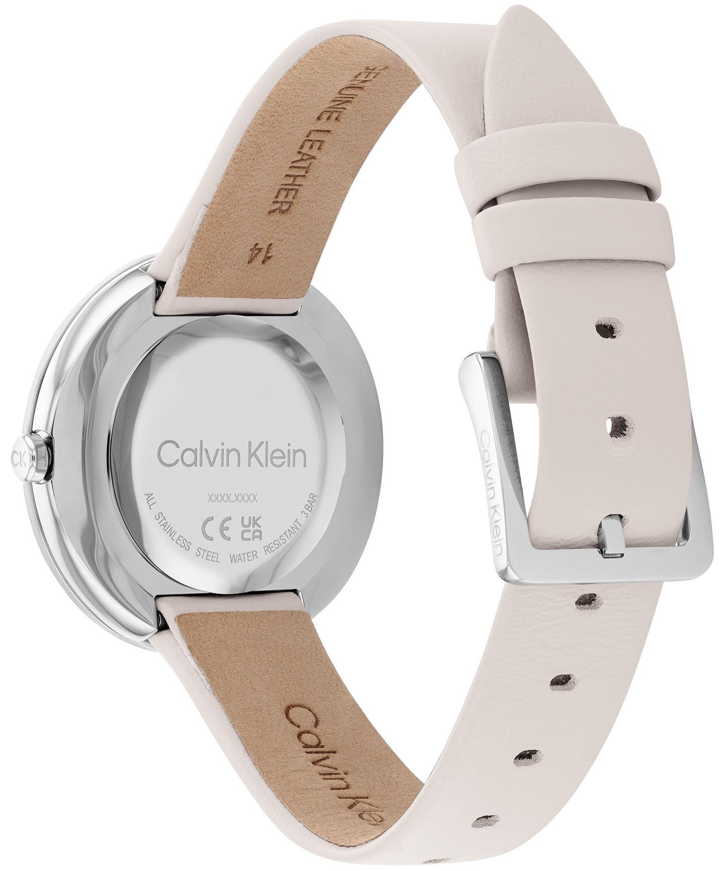  Shop Authentic Calvin Klein Chic White Dial White Leather Strap Watch for Women - K7N23TK2 - Luxxuri
