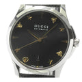  Shop Authentic Gucci G Timeless Automatic Black Dial Black Leather Strap Watch For Women - YA126469 - Luxxuri