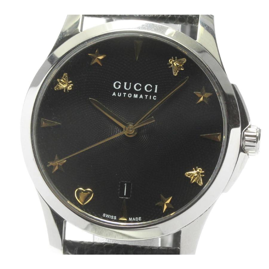 Shop Authentic Gucci G Timeless Automatic Black Dial Black Leather Strap Watch For Women - YA126469 - Luxxuri