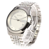  Shop Authentic Gucci G Timeless Diamonds Silver Dial Silver Steel Strap Watch For Men - YA126404 - Luxxuri