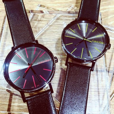  Shop Authentic Calvin Klein Boost Black Dial Black Leather Strap Watch for Men - K7Y214CY - Luxxuri