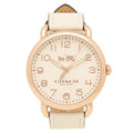 Coach Delancey White Dial White Leather Strap Watch for Women - 14502716