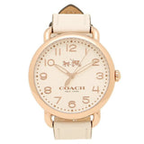 Coach Delancey White Dial White Leather Strap Watch for Women - 14502716