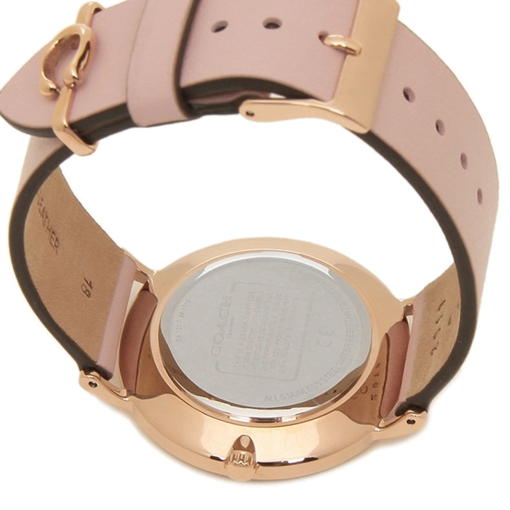 Coach Delancey Gold Dial Pink Leather Strap Watch for Women - 14503332
