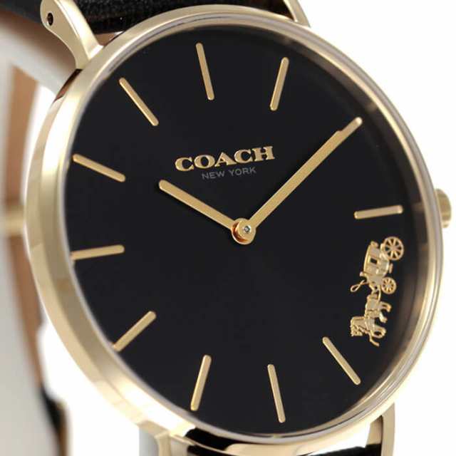  Shop Authentic Coach Perry Black Dial Black Leather Strap Watch for Women - 14503333 - Luxxuri