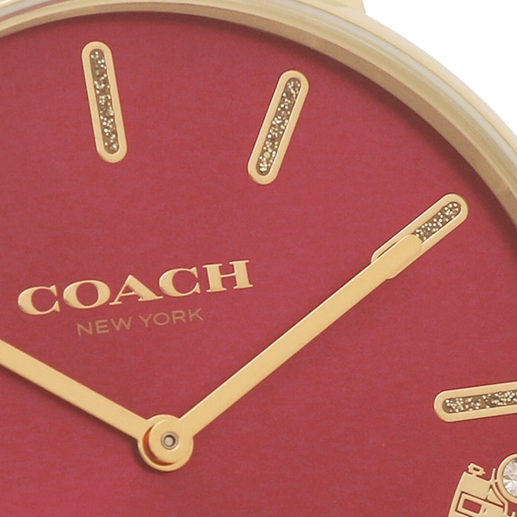 Coach Perry Red Dial Red Leather Strap Watch for Women - 14503852