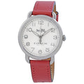Coach Delancey White Dial Pink Leather Strap Watch for Women - 14502717
