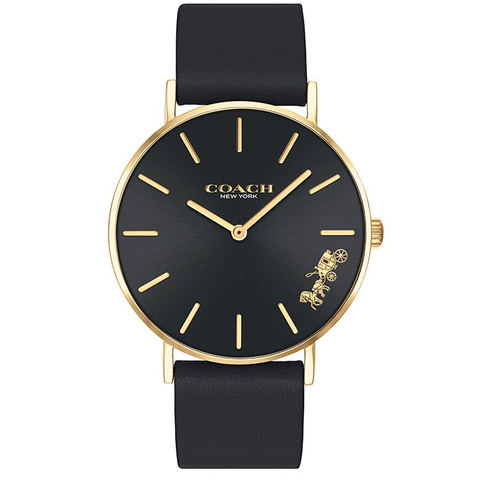  Shop Authentic Coach Perry Black Dial Black Leather Strap Watch for Women - 14503333 - Luxxuri