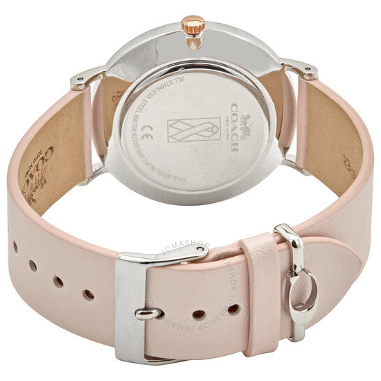 Coach Perry White Dial Pink Leather Strap Watch for Women - 14503128