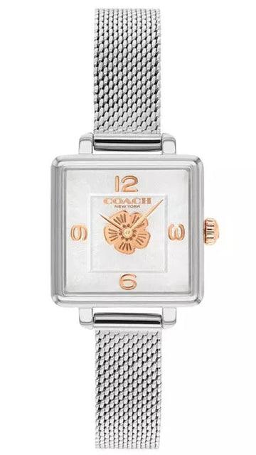 Coach Cass White Dial Silver Mesh Bracelet Watch for Women - 14503697