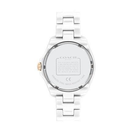 Coach Preston Mother of Pearl White Dial White Steel Strap Watch for Women - 14503662