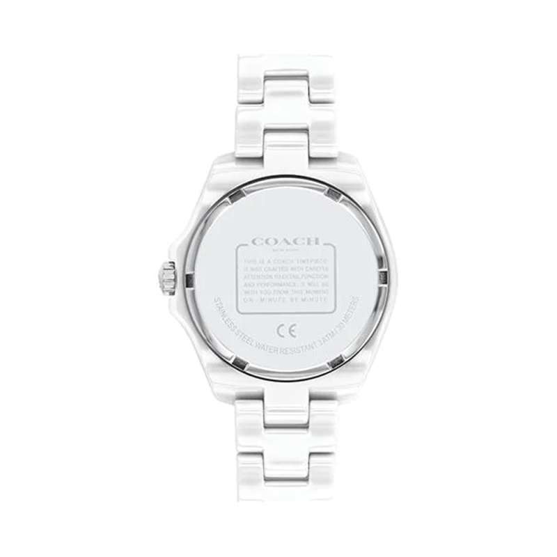 Coach Preston White Dial White Steel Strap Watch for Women - 14503462