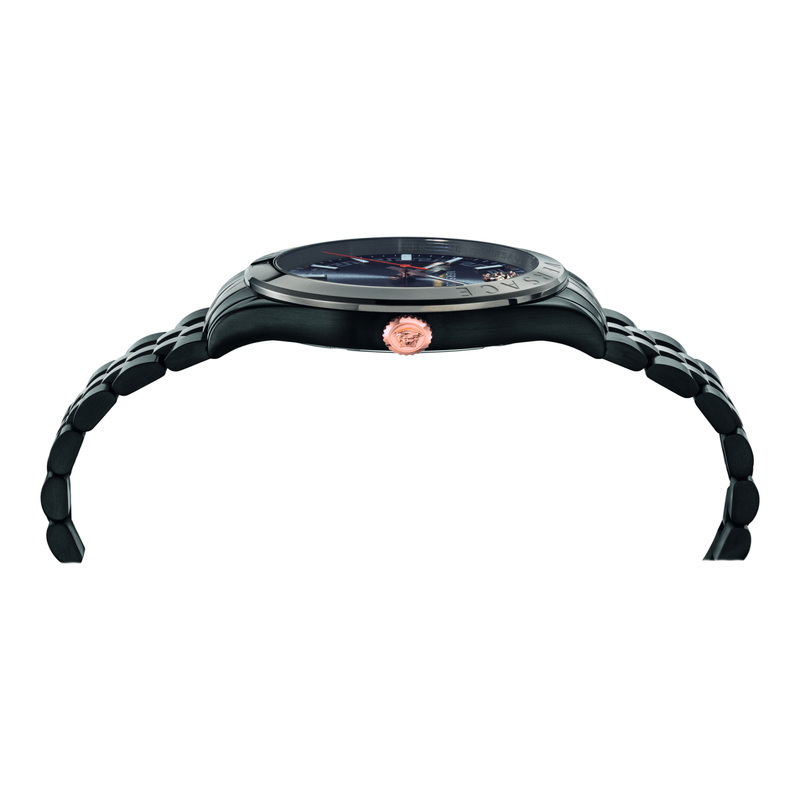  Shop Authentic Versace Hellenyium Analog Black Dial Black Steel Strap Watch For Men - VEVK00320 - Luxxuri