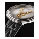  Shop Authentic Versace Virtus Quartz White Dial Black Leather Strap Watch For Women - VET300421 - Luxxuri