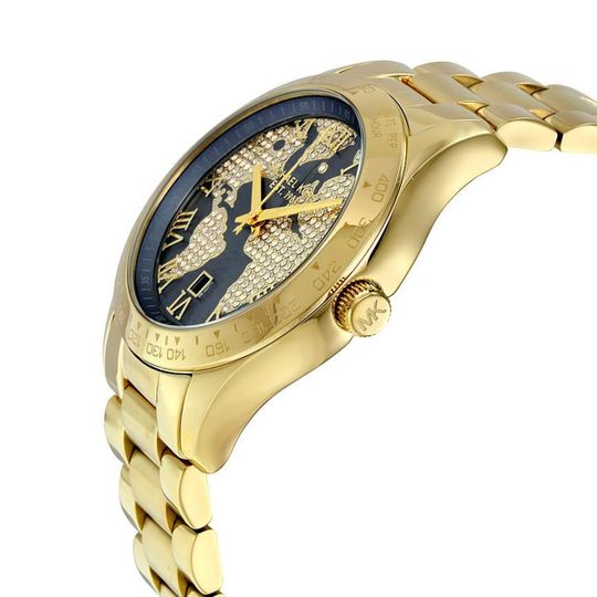  Shop Authentic Michael Kors Layton Pave Blue Dial Gold Steel Strap Watch for Women - MK6243 - Luxxuri
