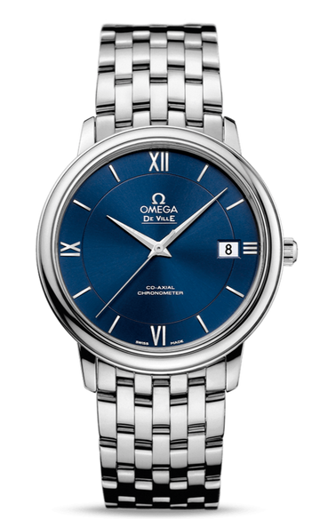  Shop Authentic Omega De Ville Prestige Co-Axial Orbis Blue Dial Silver Steel Strap Watch for Men - 424.10.40.20.03.001 - Luxxuri
